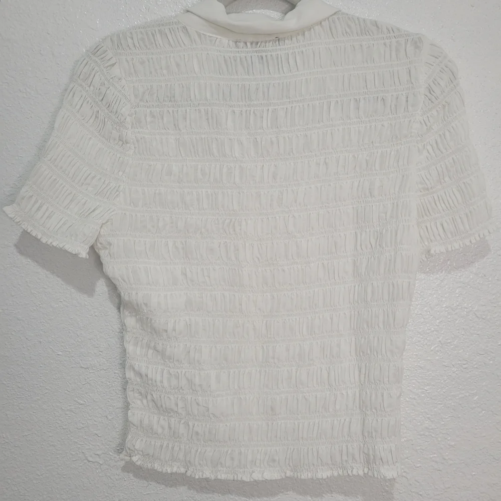 J Crew Smocked button-up shirt in cotton-blend voile NWT BU278